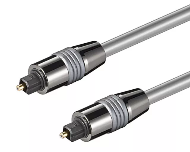 0,5m bis 10m optisches Toslink digital Kabel 6mm + vergoldete Metallstecker LWL