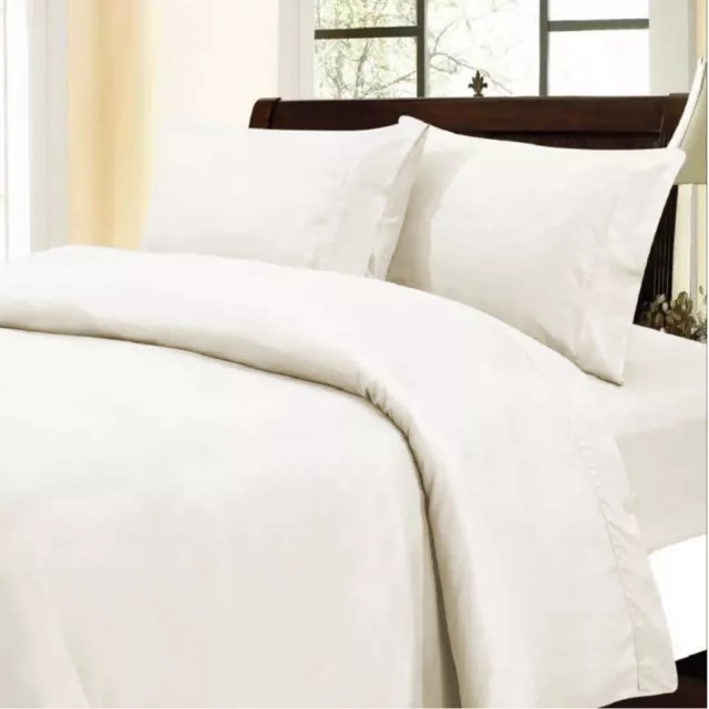 Wonderful Duvet Covers 1000-1200 TC 100% Cotton Ivory Solid Select Item