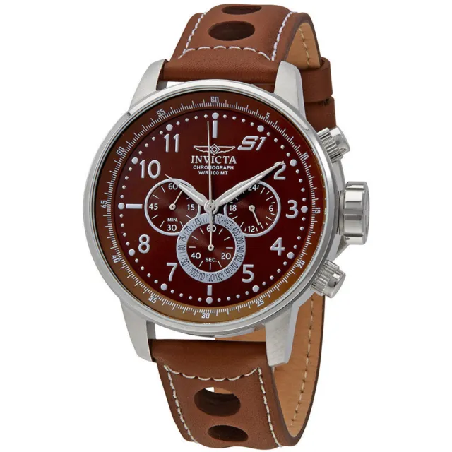 Invicta 25726 Mens S1 Rally Chronograph Brown Dial Chronograph Leather Watch