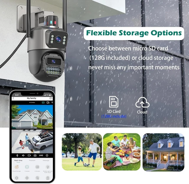Curated visual reference: 6Mp Dual Lens WiFi Security Camera Outdoor AI Tracking Color Photo Inspiration