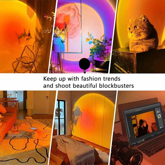 Projector Back Controls SUNSET LIGHT PROJECTION Light with Remote Control 16-Color Night Light ...