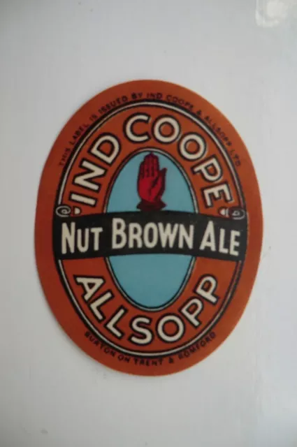 Mint Ind Coope & Allsopp Burton & Romford Nut Brown Ale Brewery Bottle Label
