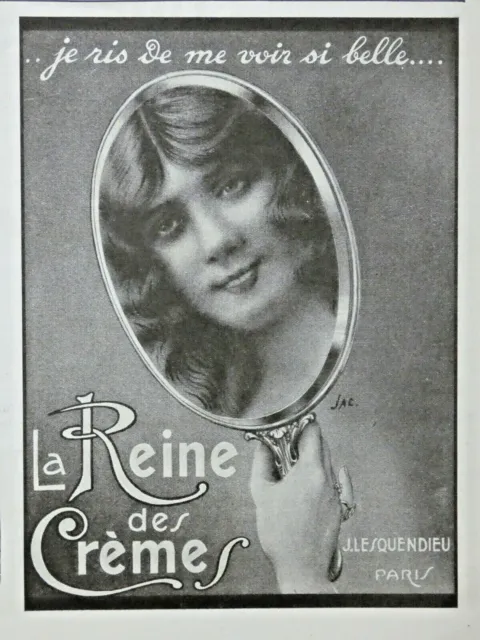 Publicité De Presse 1923 La Reine Des Crèmes De J.lesquendieu