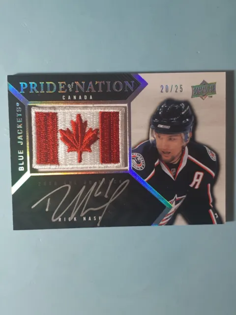 Rick Nash Limited /25 Autograph Flag Patch UD Black Pride Of The Nation NM-M