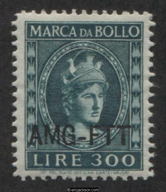 AMG Trieste Fiscal Revenue Stamp, FTT F91 mint, VF