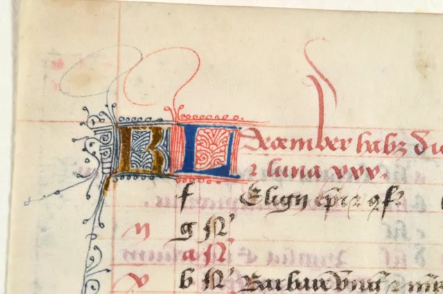Dezember Orig Manuskript Pergament 1460 parchment vellum flämisch Stundenbuch
