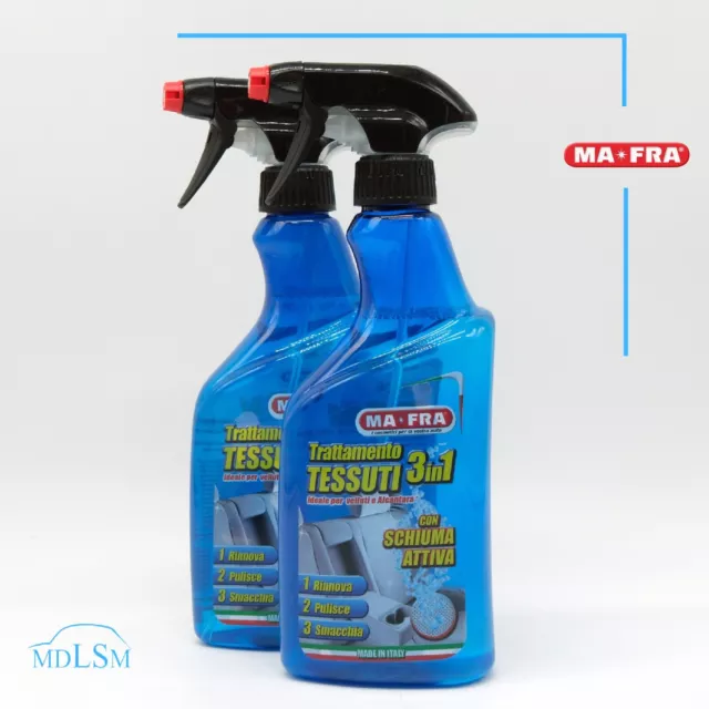 MA-FRA TRATTAMENTO 3in1 TESSUTO ALCANTARA AUTO SMACCHIA DETERGE 500ML "H0540" X2