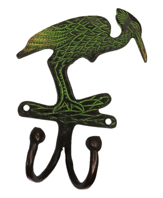 Bird Shape Antique Style Handmade Brass Key Cloth Cap Towel Wall Hanger Hook
