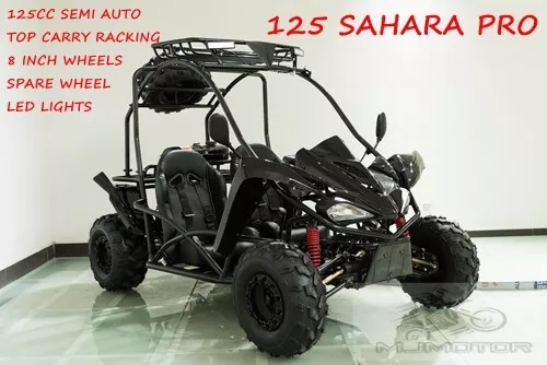 125CC Buggy ATV Sport Quad Dirt Bike 4 Wheel  Go kart Semi Auto SAHARA PRO Black