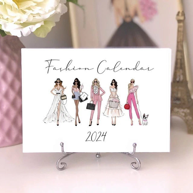 CALENDAR 2024, DESK Calendar, Desk Decor 2024, Fashion Girl Calendar