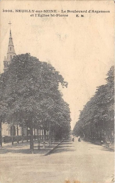 Cpa 92 Neuilly Sur Seine Boulevard D'argenson Eglise St Pierre
