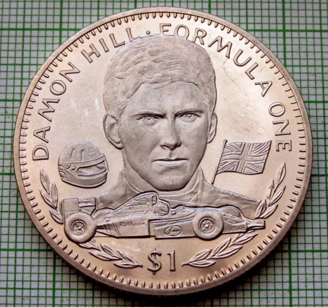 LIBERIA 1994 1 DOLLAR, Damon Hill - Formula One Drivers Series, UNC