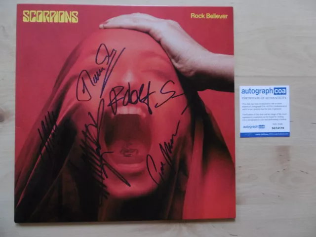 Scorpions Original Autogramme signed LP-Cover "Rock Believer" Vinyl ACOA