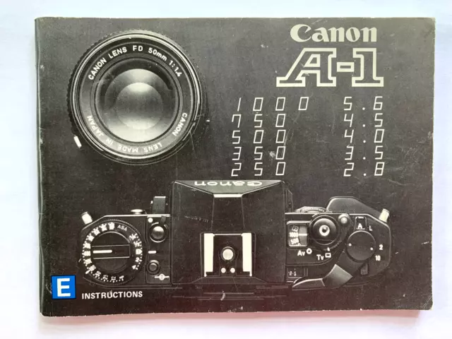 Canon A-1 Camera Manual Original Instruction Guide Book