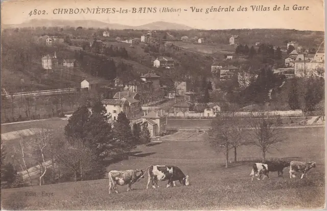Cpa 69 Charbonnieres Les Bains. Vue Des Villas De La Gare Ecrite.1916Tbe