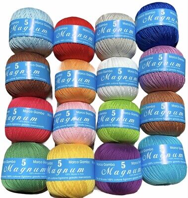 BLU Cotone per uncinetto Delfino 100% filo di scozia n 3,5,8,12,16 gomitolo 100gr 
