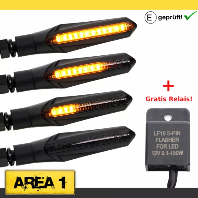 Binego® 4x LED Blinker Motorrad E mit