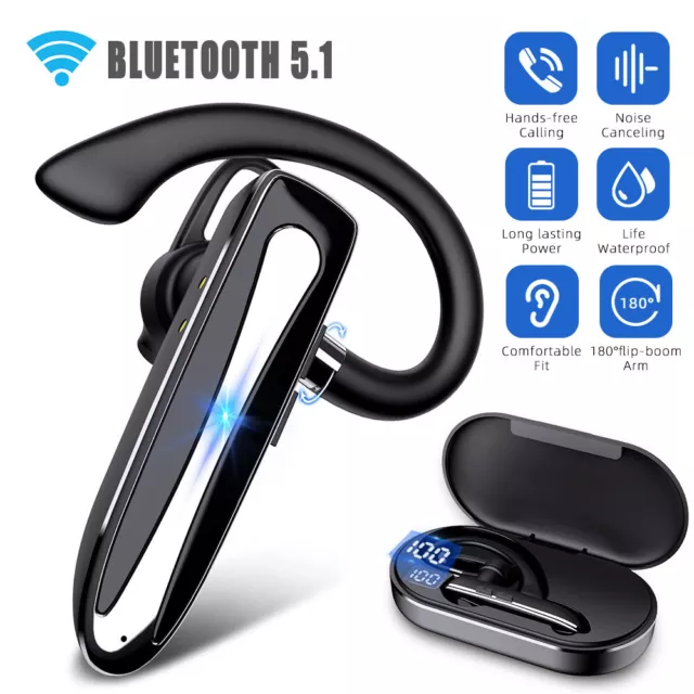 Bluetooth Wireless Earpiece Trucker Handsfree Earphone Singel Earbud Headset