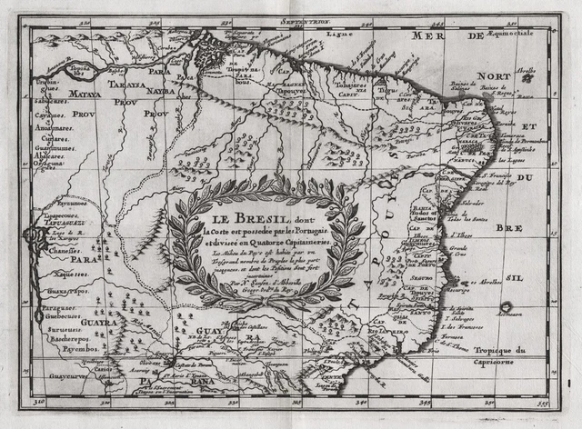 Brasil Brazil Brasilien South America Amerika carta map Karte Sanson 1680