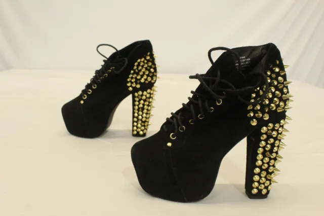 Jeffrey Campbell Women's Havana Spike Platform Lita Boots LV5 Black Size US:7.5M