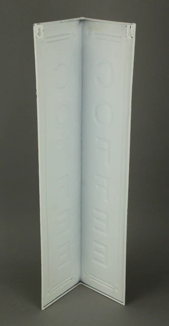 Black and White Pressed Tin 2 Sided Vertical Coffee Sign 3