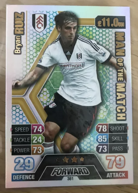 match attax 2013/14 Bryan Ruiz man of the match - fulham - 381