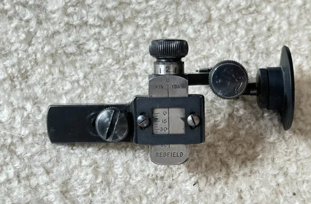 Redfield Olympic target rear sight with adjustable aperture in v.g. plus shape