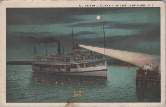 c1920s Postcard City of Cincinnati on Lake Chautauqua, New York NY UNP B4798.3.5