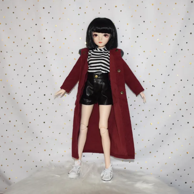 1/3 Ball Jointed BJD Doll + Face Makeup + Changeable Eyes + Black Hair + Clothes