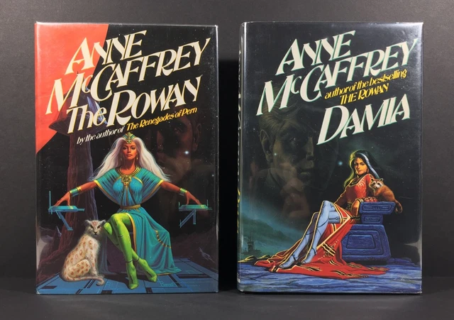 Anne McCaffery THE ROWAN + DAMIA Lot of 2 SIGNED HCDJ Photo Proof