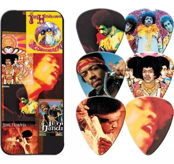 JIMI HENDRIX Guitar Picks 6 Pack Tin Box Albums OFFICIAL MERCHANDISE