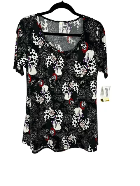 New Women Disney Lularoe Black Perfect T Cruella DeVille De Vil Shirt Size S