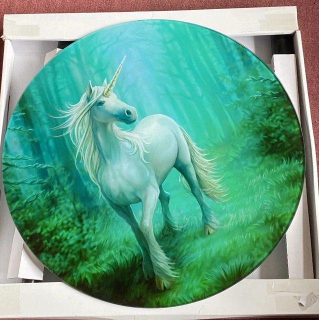 Anne Stokes Collection - Small Glass Table - Forest Unicorn 40cm Ex-display