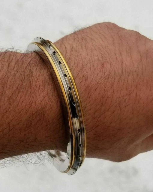 M'VIR Inciso Sikh/Punjabi Heavy Kada/Kara Acciaio Inossidabile Per - Foto 3