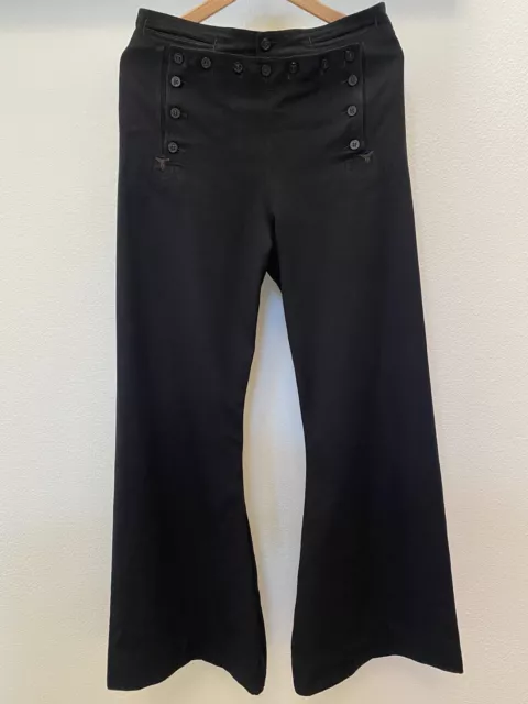 VINTAGE WW2 ERA US Navy Pants Wool Buttons Cracker Jack Flare W31”xL30 ...