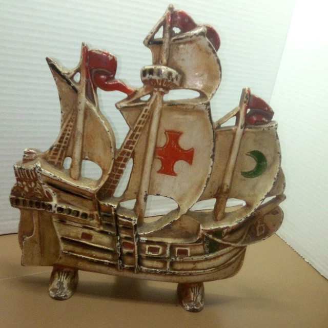 CAST IRON SPANISH Galleon Ship, Door Stop 25.00 PicClick