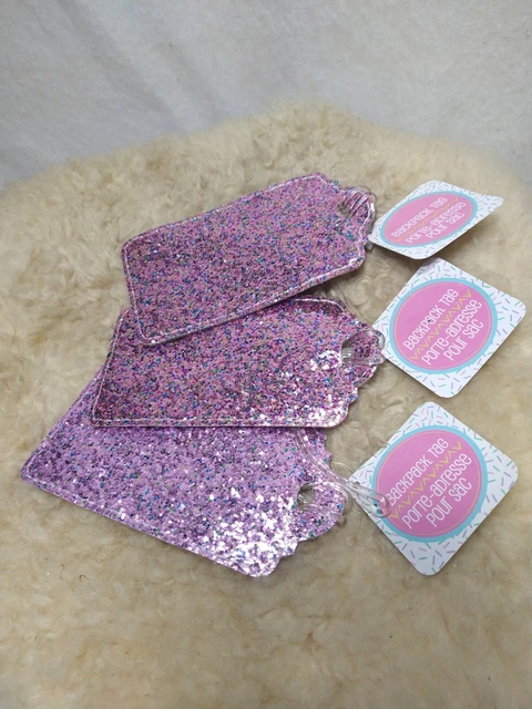 Glitter Luggage Tags Also For Backpacks Instrument Cases 5"X 3" Open Box Buy