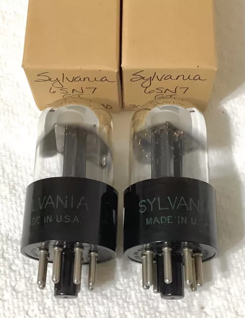Sylvania 6SN7-GT Chrome Top Black Plates Stereo Audio NOS Closely Matched Tubes!