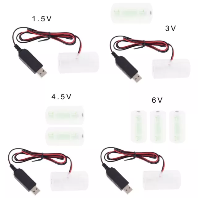 USB Power Supply Adapter Can Replace 1 to 4pcs 1.5V 3V 4.5V 6V D Size