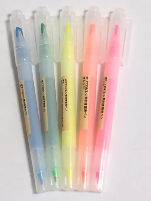 MUJI Twin-Tip Highlighter Pen  5 Color Select