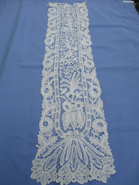 Cravate De Femme En Dentelle Fuseaux Main - Duchesse De Bruxelles Ancienne (XIXè) - Occasion Vintage