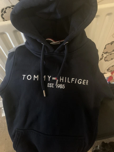 Felpa con cappuccio blu Tommy Hilfiger taglia S Would Say taglia 6 o bambino 10-12 anni