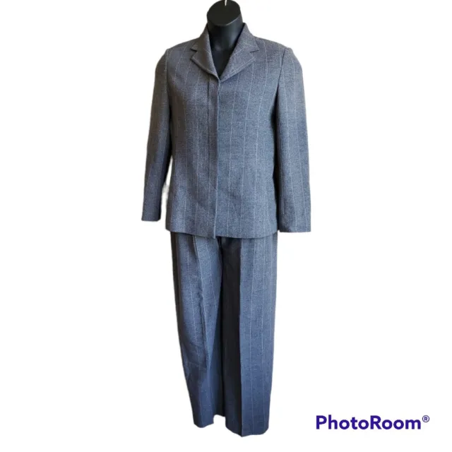 giorgio armani le collezioni suit Striped Wool Pantsuit Womens Size 10 Business