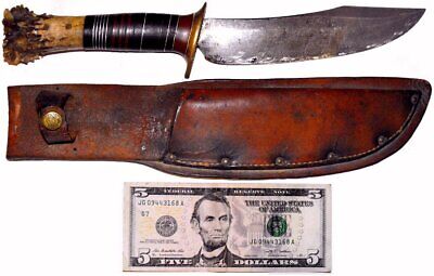 $ Big Price Reduction $ Very Rare Real William Scagel 7" Fighting Knife & Sheath