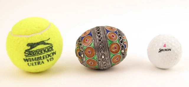 Moroccan Berber coin-silver and nickel Tagmout bead