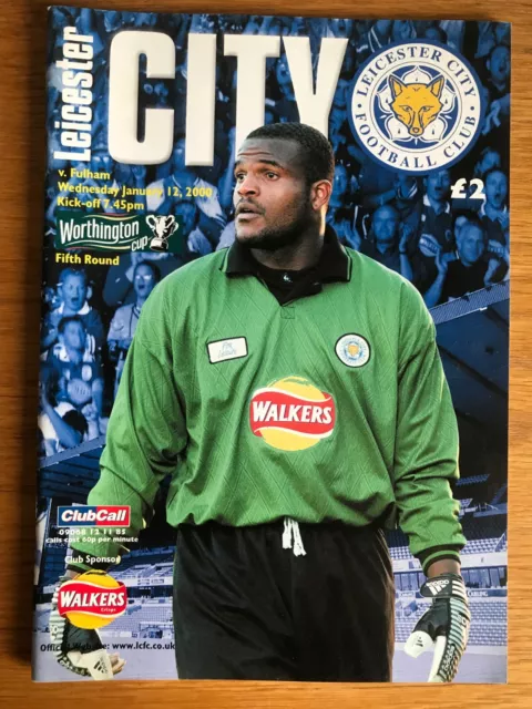 Leicester City V Fulham Programme League Cup 1999/2000