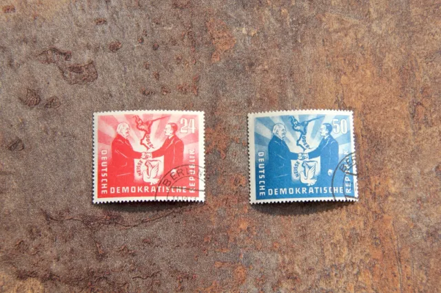 DDR 284 285 gestempelt 1951 Briefmarken deutsch polnische Freundschaft Satz