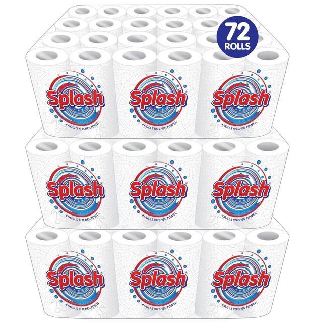 Asciugamani da cucina splash super assorbenti 2 strati 44 fogli per rotolo 12 | 24 | 48 rotoli