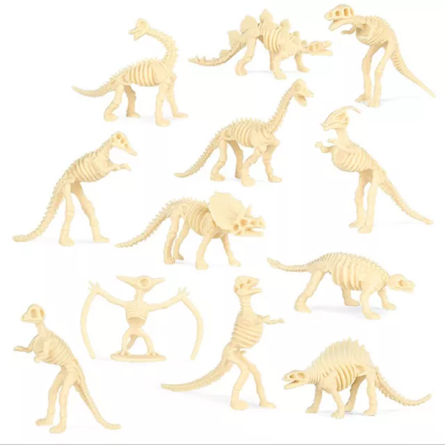 12pcs Dinosaur Toys Fossil Skeleton Simulation Model Set Mini Action Figur ^