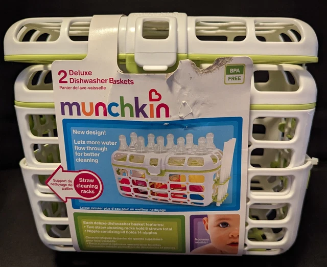 2 MUNCHKIN DELUXE DISHWASHER BASKETS NEW, lightly distressed pack. FREE Shipping